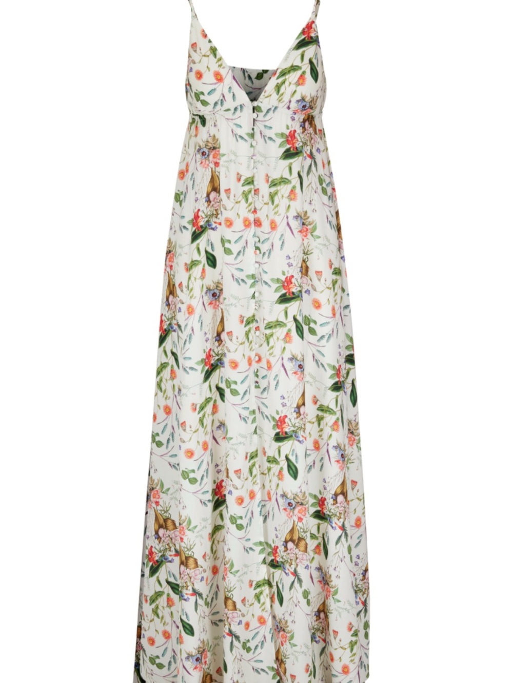 L'AGENCE Cream Floral Spaghetti-Strap Maxi Dress
